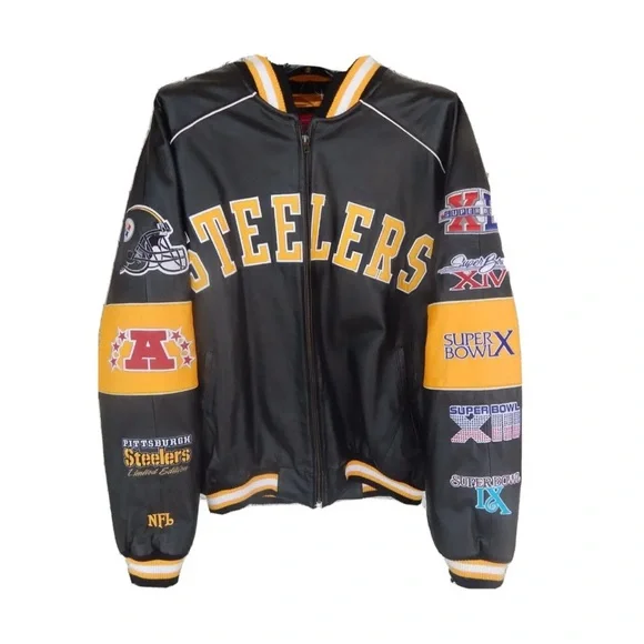 Vintage Pittsburgh Steelers Leather Jacket Size XL - Picture 2 of 2